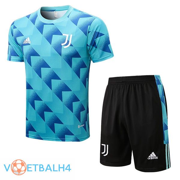 Juventus Training T-Shirts + korte broek blauw 2022-2023