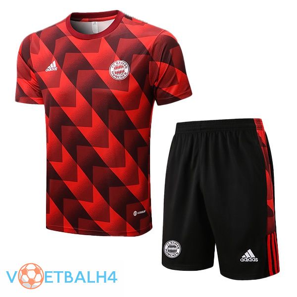 Bayern Munich Training T-Shirts + korte broek rood 2022-2023