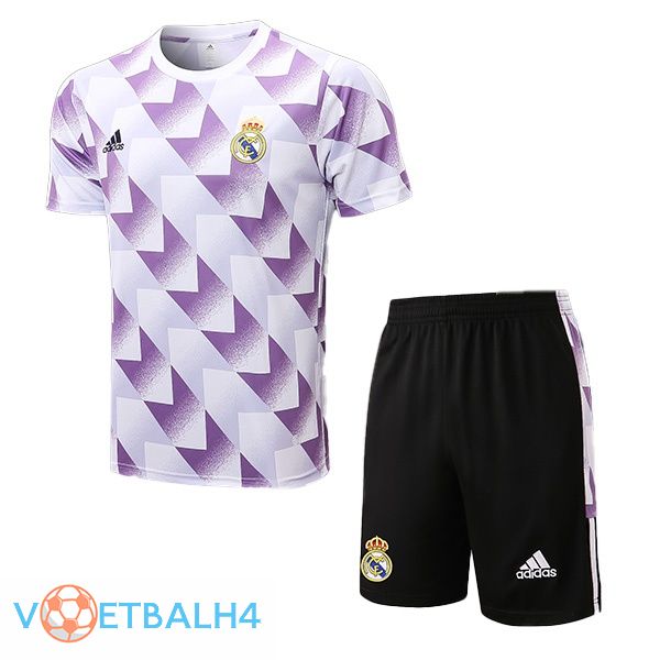 Real Madrid Training T-Shirts + korte broek paars 2022-2023