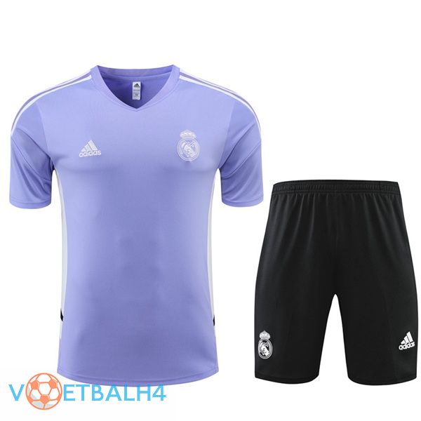 Real Madrid Training T Shirt + korte broek paars 2022/2023