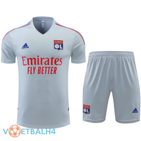 Lyon OL Training T Shirt + korte broek grijs 2022/2023