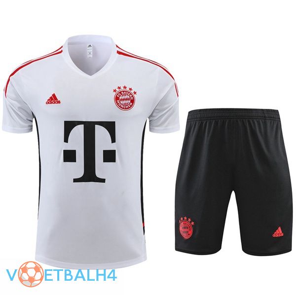 Bayern Munich Training T Shirt + korte broek wit 2022-2023