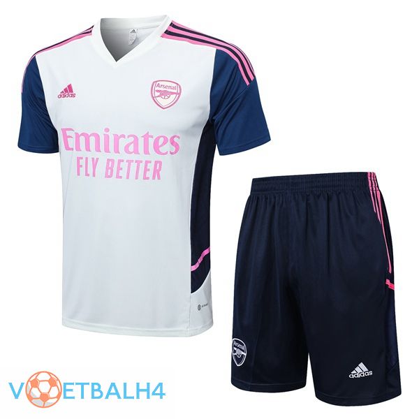 Arsenal Training T Shirt + korte broek wit 2022/2023