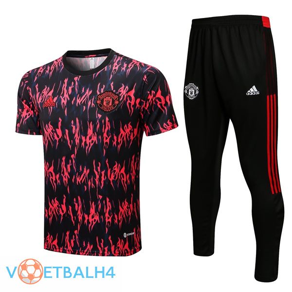 Manchester United Training T Shirt Pak + broek rood zwart 2022/2023