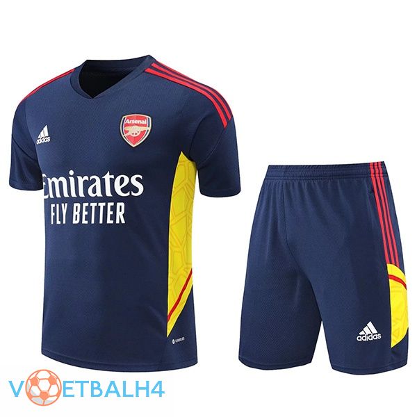 Arsenal Training T Shirt + korte broek blauw koninklijk 2022/2023