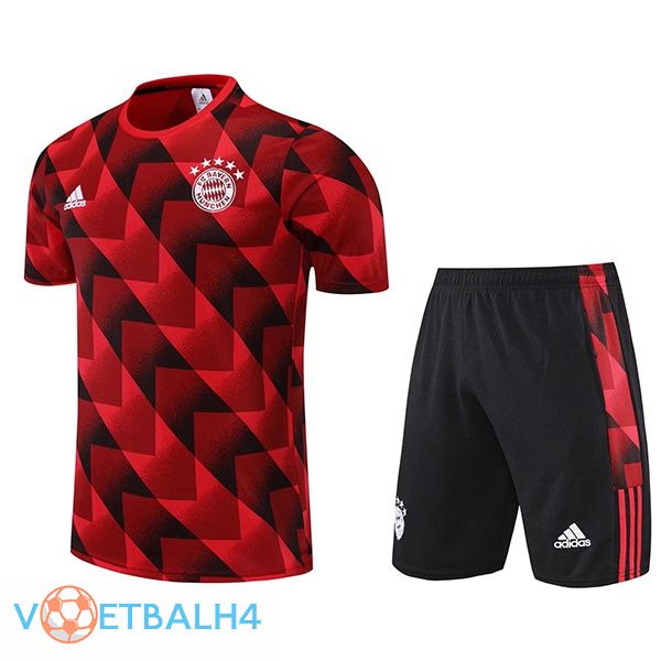 Bayern Munich Training T Shirt + korte broek rood zwart 2022/2023