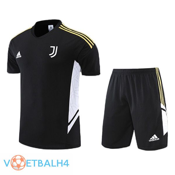 Juventus Training T Shirt + korte broek zwart 2022/2023