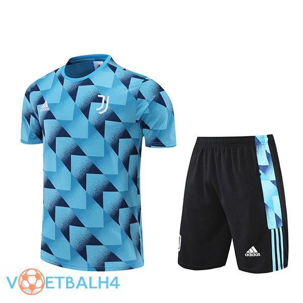 Juventus Training T Shirt + korte broek blauw 2022/2023