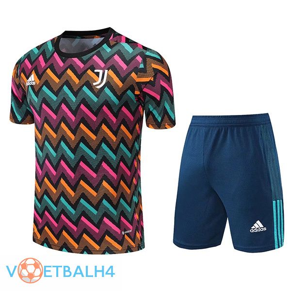 Juventus Training T Shirt + korte broek groente paars 2022/2023