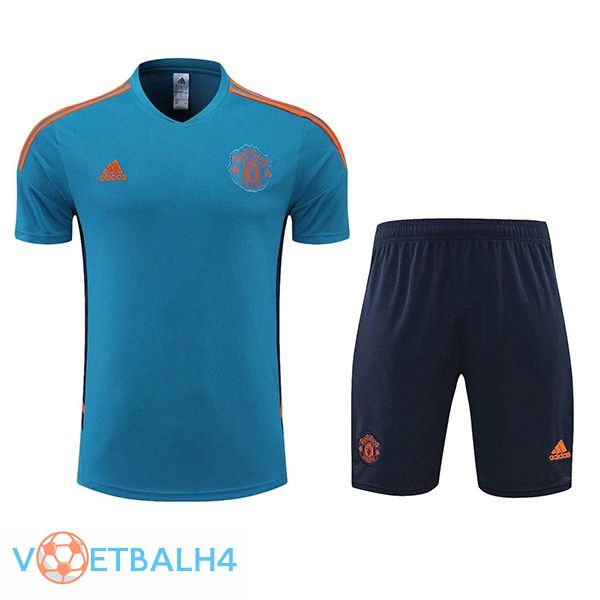 Manchester United Training T Shirt + korte broek groente 2022/2023