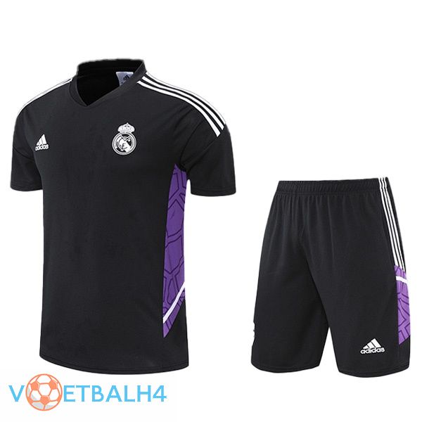 Real Madrid Training T Shirt + korte broek zwart 2022/2023