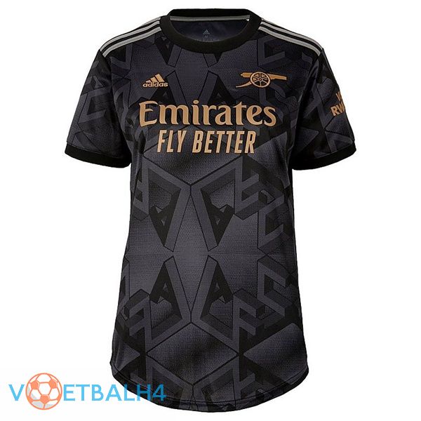 Arsenal Dames voetbal jersey uit zwart 2022/2023