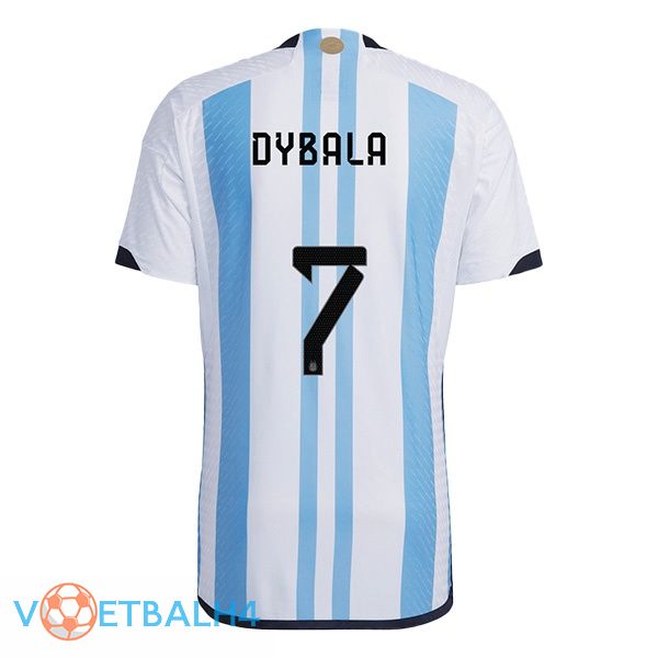 Argentinië (DYBALA 7) voetbal jersey thuis blauw wit voetbal wereldbeker 2022