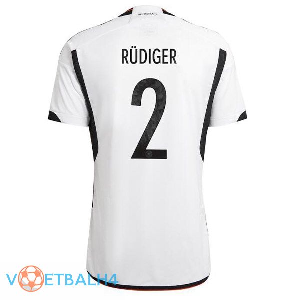 Duitsland (RÜDIGER 2) voetbal jerseys thuis zwart wit wereldbeker 2022