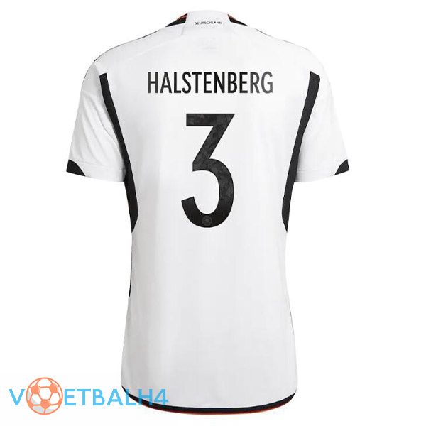 Duitsland (HALSTENBERG 3) voetbal jerseys thuis zwart wit wereldbeker 2022