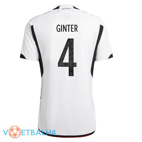 Duitsland (GINTER 4) voetbal jerseys thuis zwart wit wereldbeker 2022