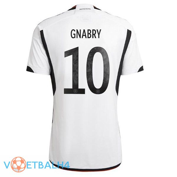 Duitsland (GNABRY 10) voetbal jerseys thuis zwart wit wereldbeker 2022