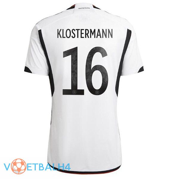 Duitsland (KLOSTERMANN 16) voetbal jerseys thuis zwart wit wereldbeker 2022