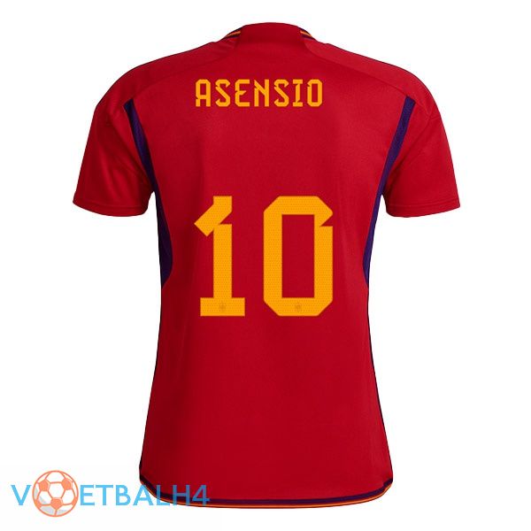 Spanje (ASENSIO 10) voetbal jerseys thuis rood wereldbeker 2022