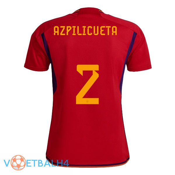 Spanje (AZPILICUETA 2) voetbal jerseys thuis rood wereldbeker 2022