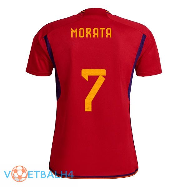 Spanje (MORATA 7) voetbal jerseys thuis rood wereldbeker 2022