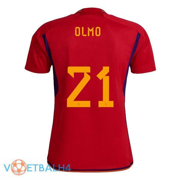 Spanje (OLMO 21) voetbal jerseys thuis rood wereldbeker 2022