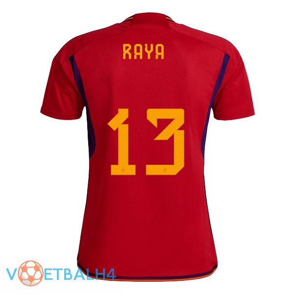 Spanje (RAYA 13) voetbal jerseys thuis rood wereldbeker 2022