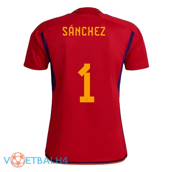 Spanje (SÁNCHEZ 1) voetbal jerseys thuis rood wereldbeker 2022