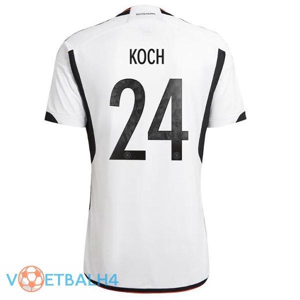 Duitsland (KOCH 24) voetbal jerseys thuis zwart wit wereldbeker 2022