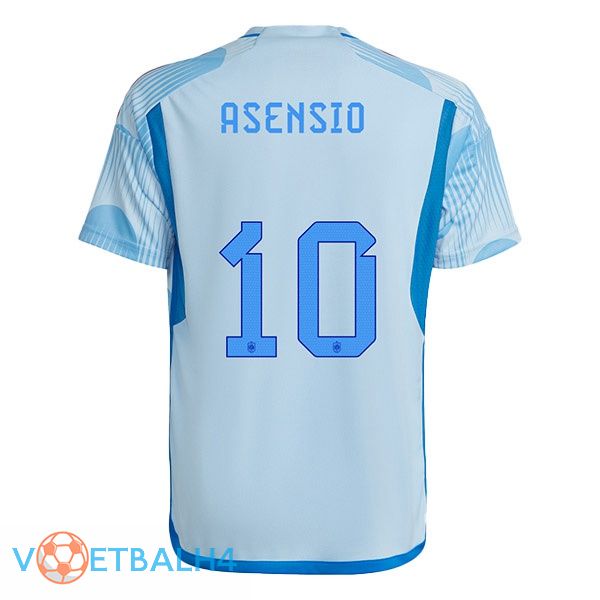 Spanje (ASENSIO 10) voetbal jerseys uit blauw wit wereldbeker 2022