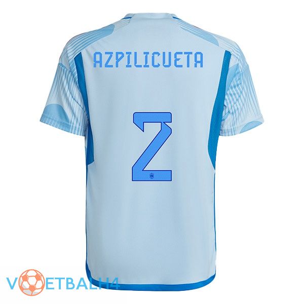 Spanje (AZPILICUETA 2) voetbal jerseys uit blauw wit wereldbeker 2022