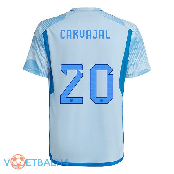 Spanje (CARVAJAL 20) voetbal jerseys uit blauw wit wereldbeker 2022