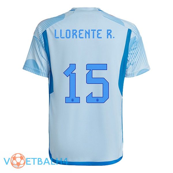 Spanje (LLORENTE R. 15) voetbal jerseys uit blauw wit wereldbeker 2022