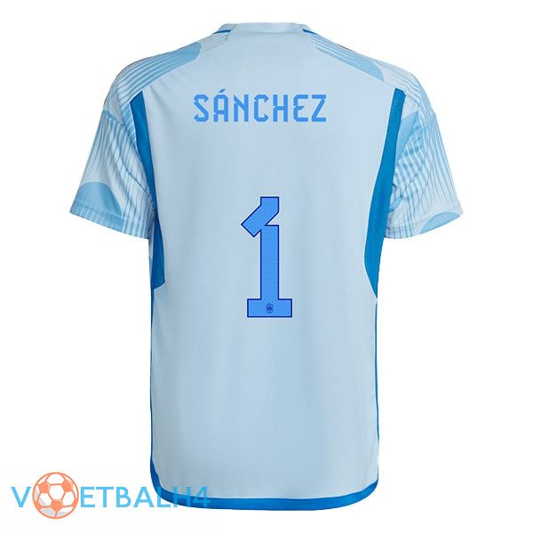 Spanje (SÁNCHEZ 1) voetbal jerseys uit blauw wit wereldbeker 2022