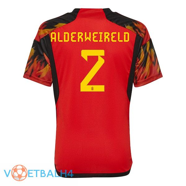 België (ALDERWEIRELD 2) voetbal jerseys thuis rood wereldbeker 2022