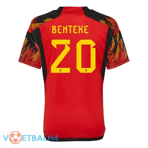 België (BENTEKE 20) voetbal jerseys thuis rood wereldbeker 2022