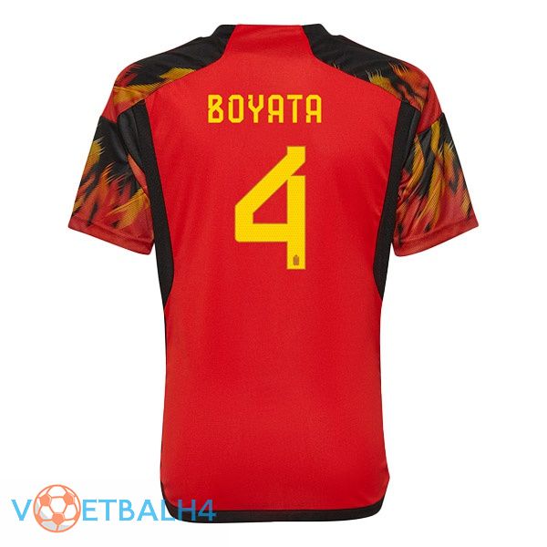 België (BOYATA 4) voetbal jerseys thuis rood wereldbeker 2022