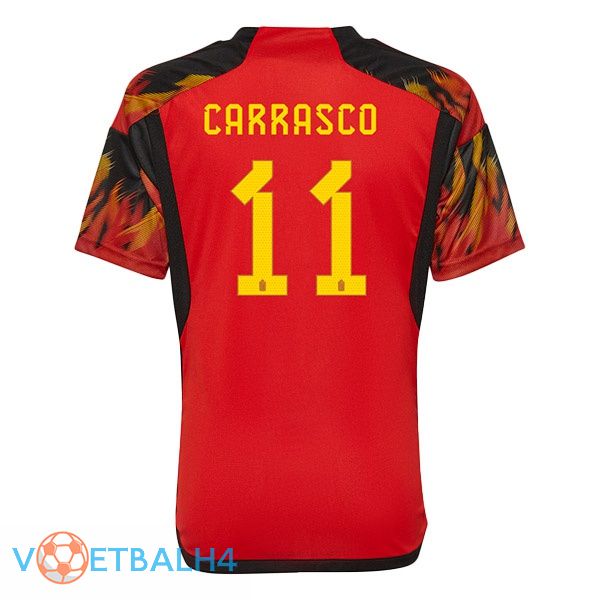 België (CARRASCO 11) voetbal jerseys thuis rood wereldbeker 2022