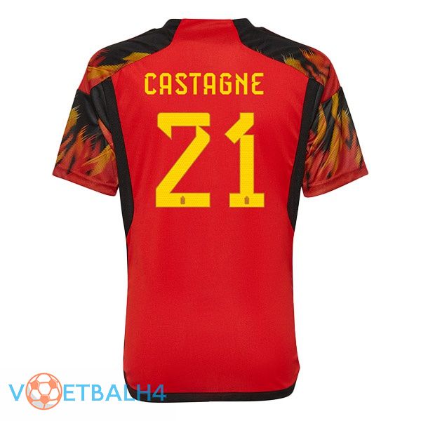 België (CASTAGNE 21) voetbal jerseys thuis rood wereldbeker 2022