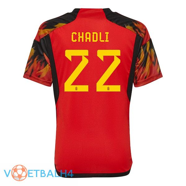 België (CHADLI 22) voetbal jerseys thuis rood wereldbeker 2022