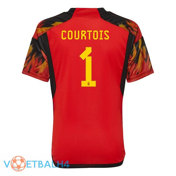 België (COURTOIS 1) voetbal jerseys thuis rood wereldbeker 2022