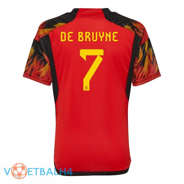 België (De BRUYNE 7) voetbal jerseys thuis rood wereldbeker 2022