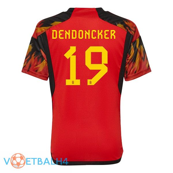 België (DENDONCKER 19) voetbal jerseys thuis rood wereldbeker 2022