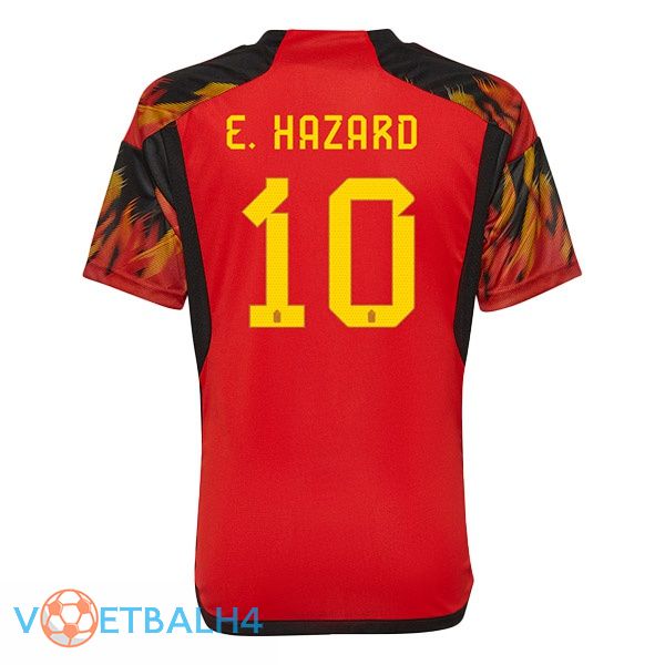 België (E.HAZARD 10) voetbal jerseys thuis rood wereldbeker 2022