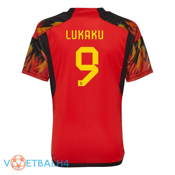 België (LUKAKU 9) voetbal jerseys thuis rood wereldbeker 2022