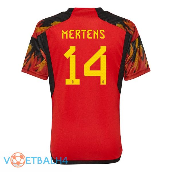 België (MERTENS 14) voetbal jerseys thuis rood wereldbeker 2022