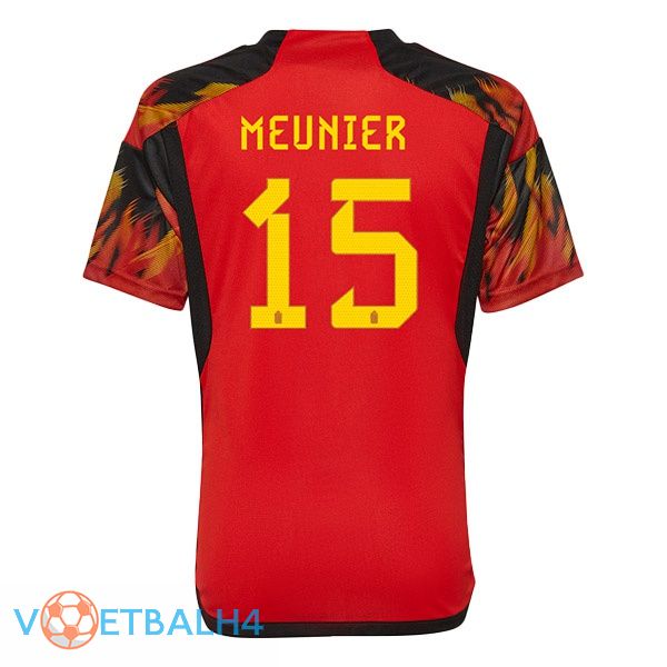 België (MEUNIER 15) voetbal jerseys thuis rood wereldbeker 2022