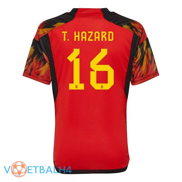 België (T. HAZARD 16) voetbal jerseys thuis rood wereldbeker 2022