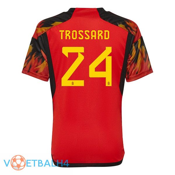 België (TROSSARD 24) voetbal jerseys thuis rood wereldbeker 2022