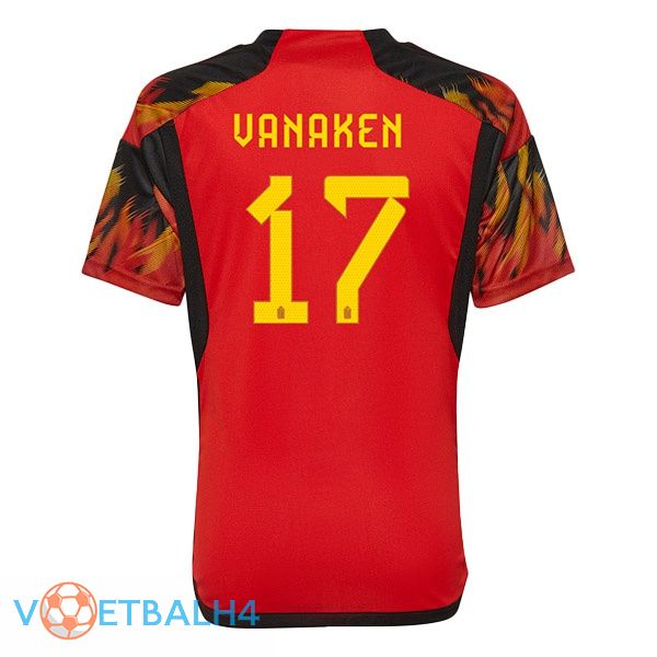 België (VANAKEN 17) voetbal jerseys thuis rood wereldbeker 2022